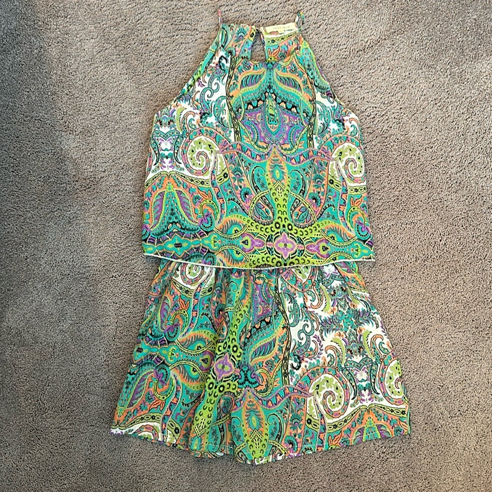 Vestique print romper , medium, multi colors in print